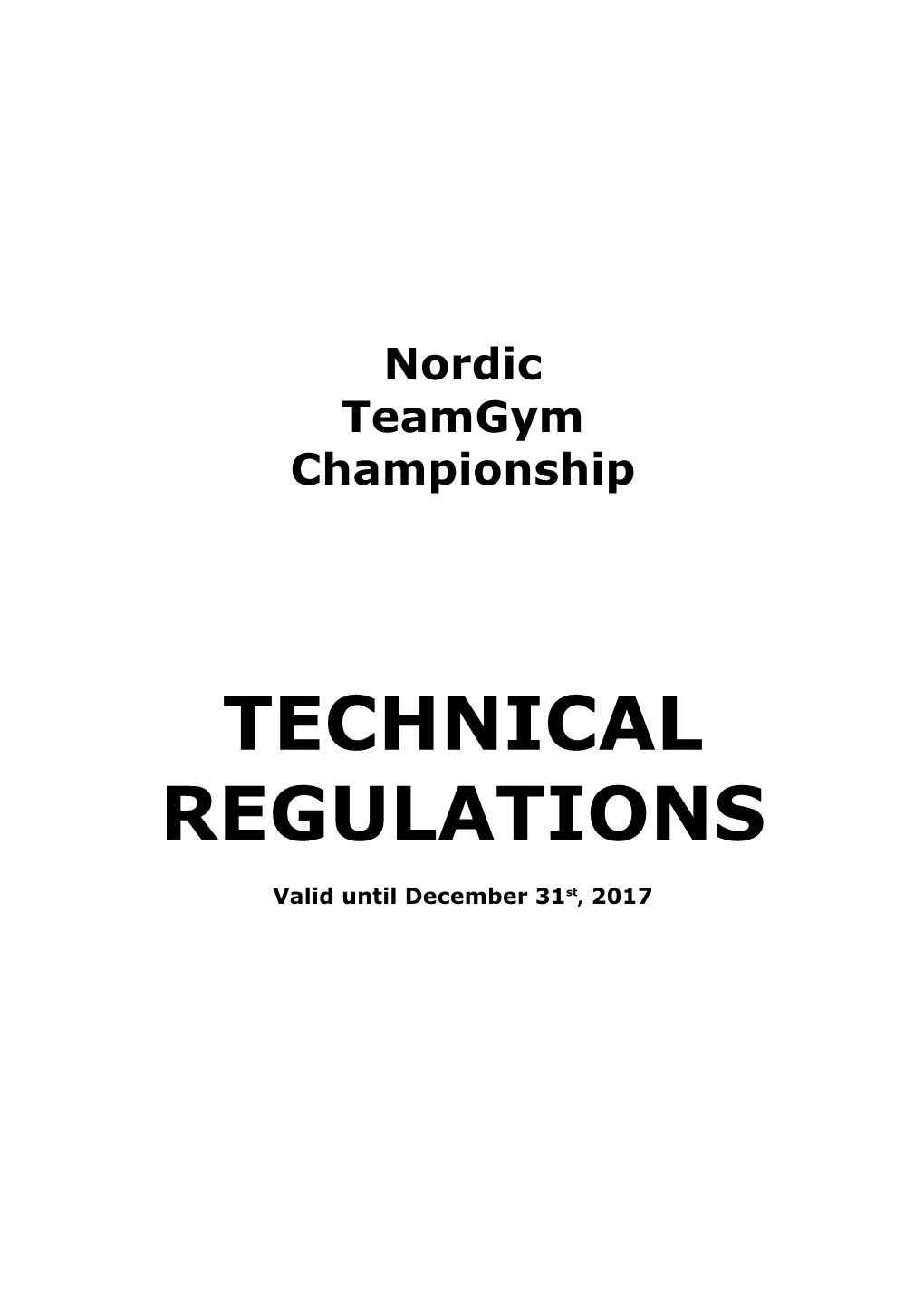 Technical Regulation NCH Teamgym 2017