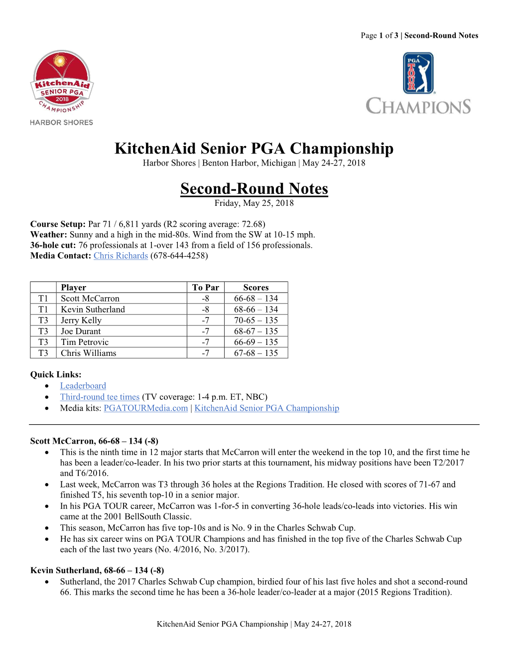 Kitchenaid Senior PGA Championship Second