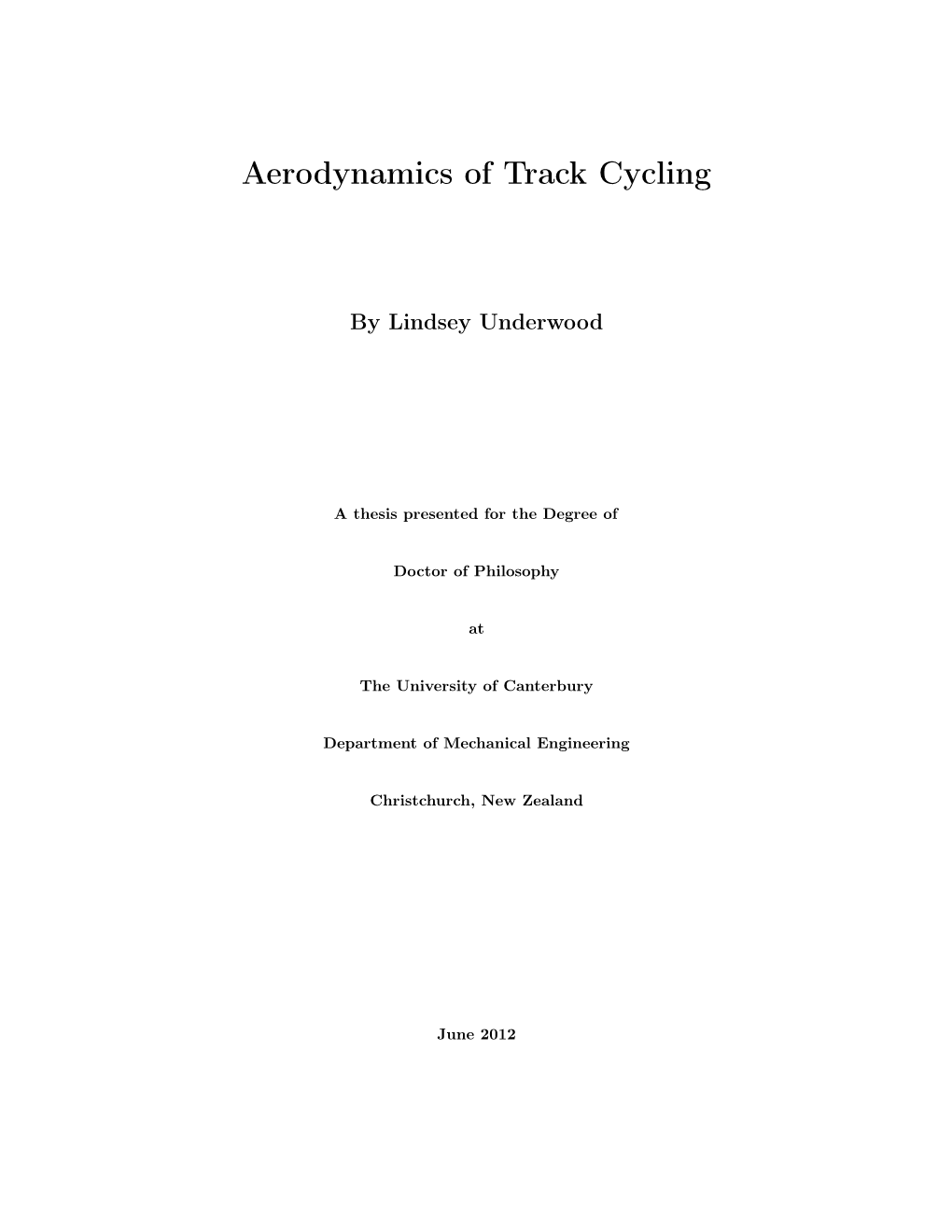 Aerodynamics of Track Cycling