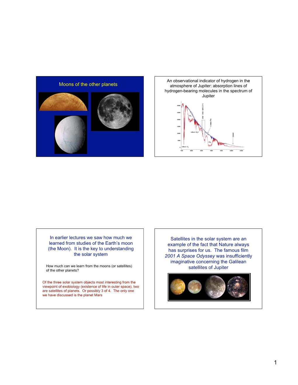 Moons of the Other Planets Atmosphere of Jupiter: Absorption Lines of Hydrogen-Bearing Molecules in the Spectrum of Jupiter