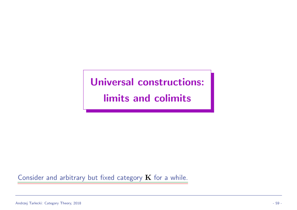 Limits and Colimits