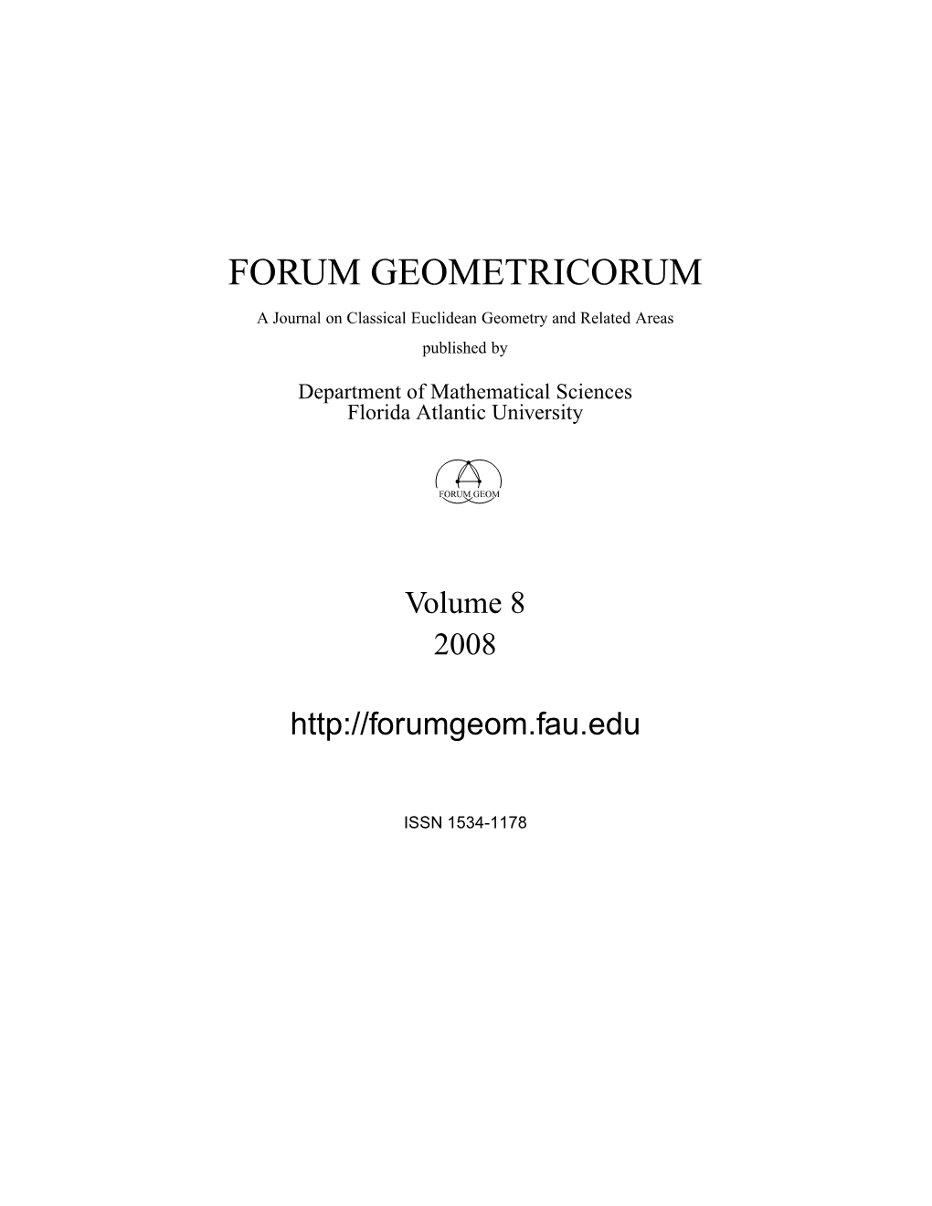 Volume 8 (2008) 1–5