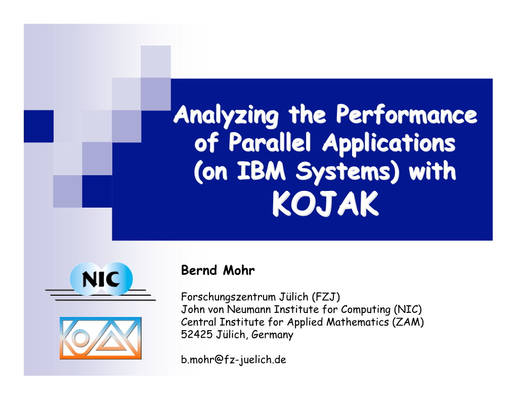 Analyzing the Performance of Parallel Applications (On IBM