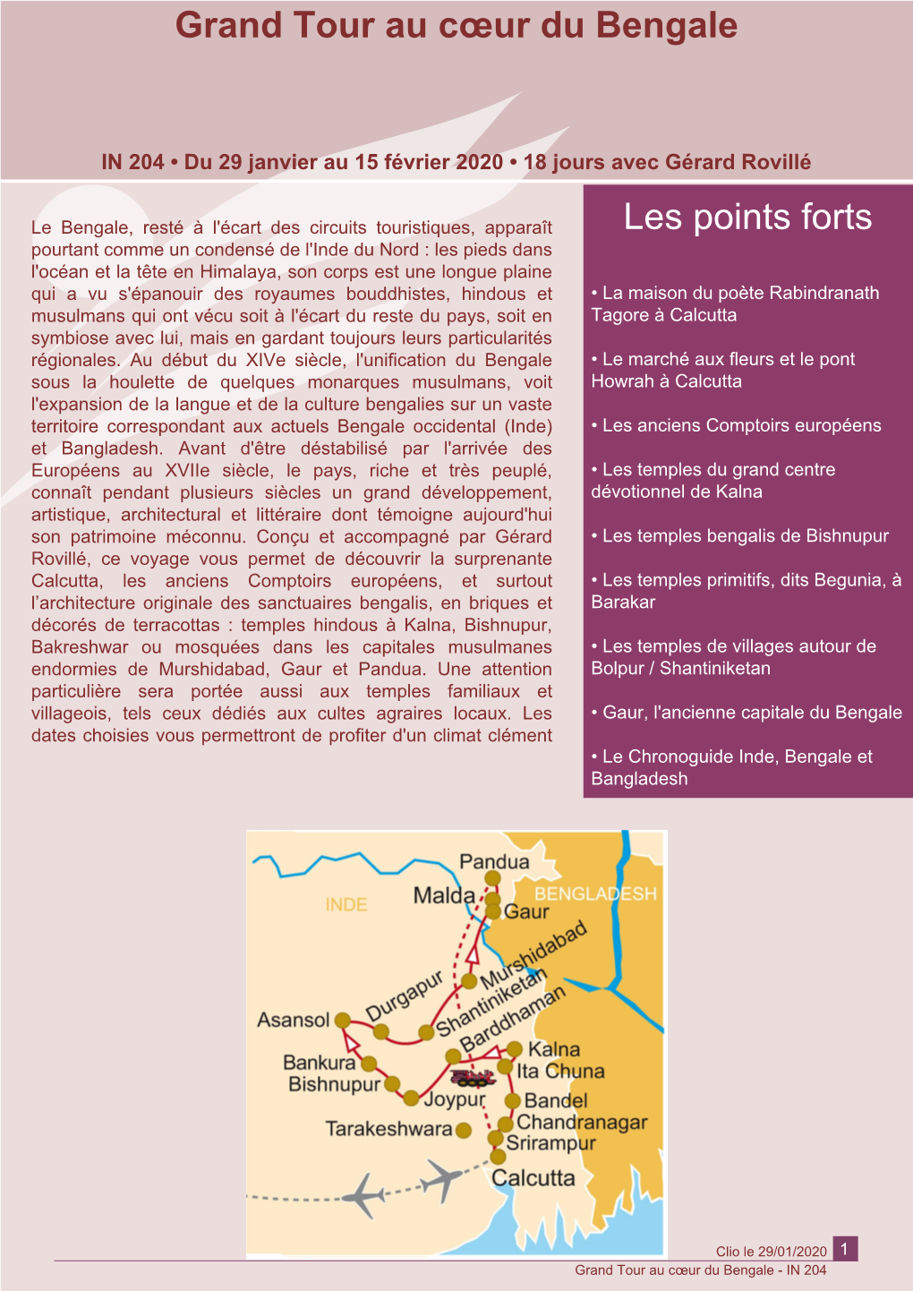 Grand Tour Au Cœur Du Bengale Les Points Forts