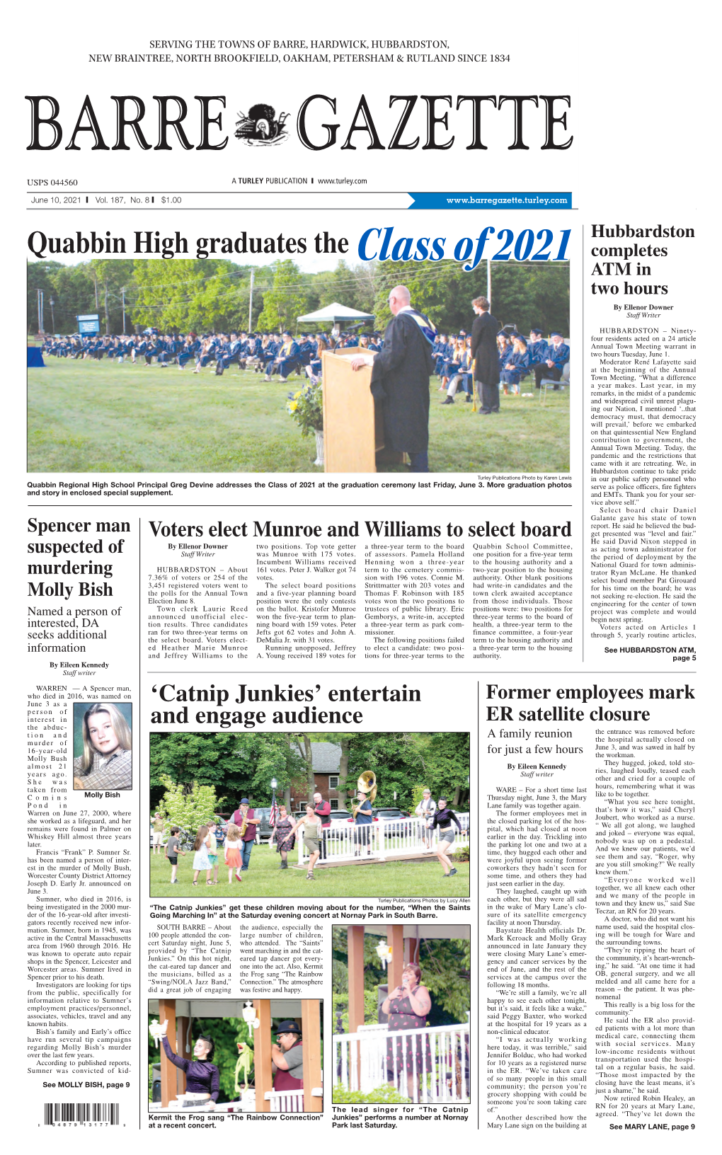 Quabbin High Graduates the Was a Selectmen