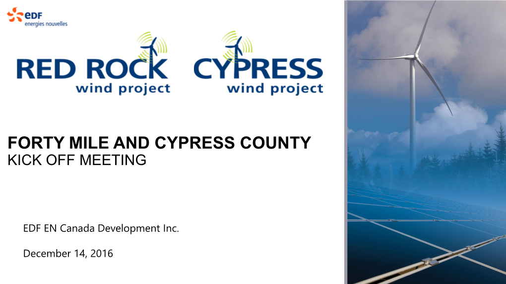 Cypress County Council Presentation Cypress Wind Power Project