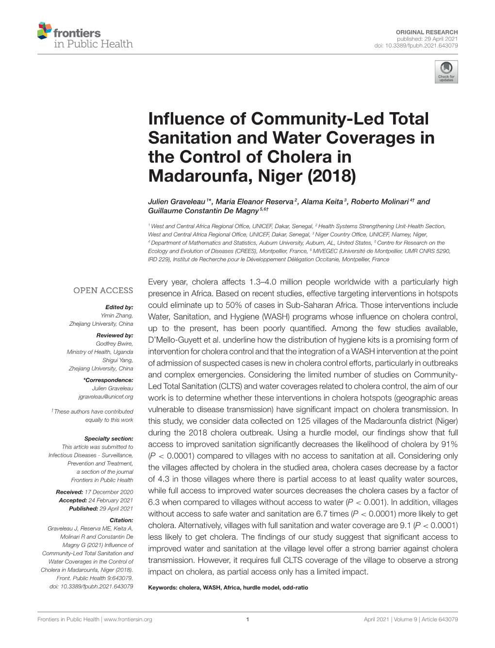 Influence of Community-Led Total Sanitation and Water