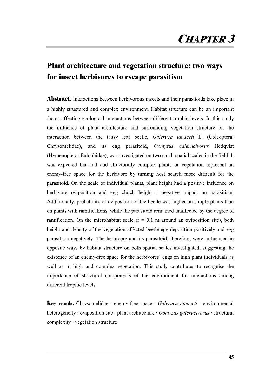 CHAPTER 3 Plant Architecture and Vegetation Structure: Two