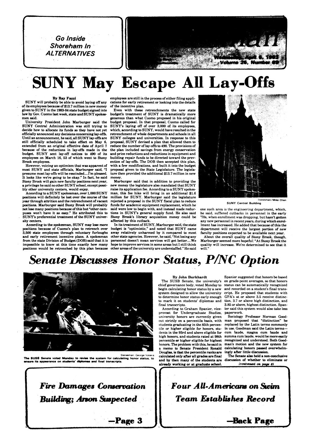 SUNY May Escape All Lay-Offs