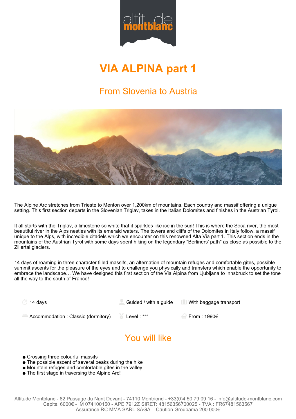 VIA ALPINA Part 1