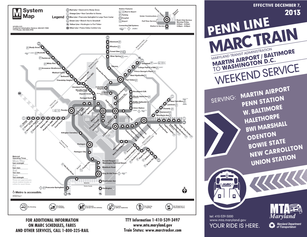 Marc Train Maryland Transit Administration on D.C