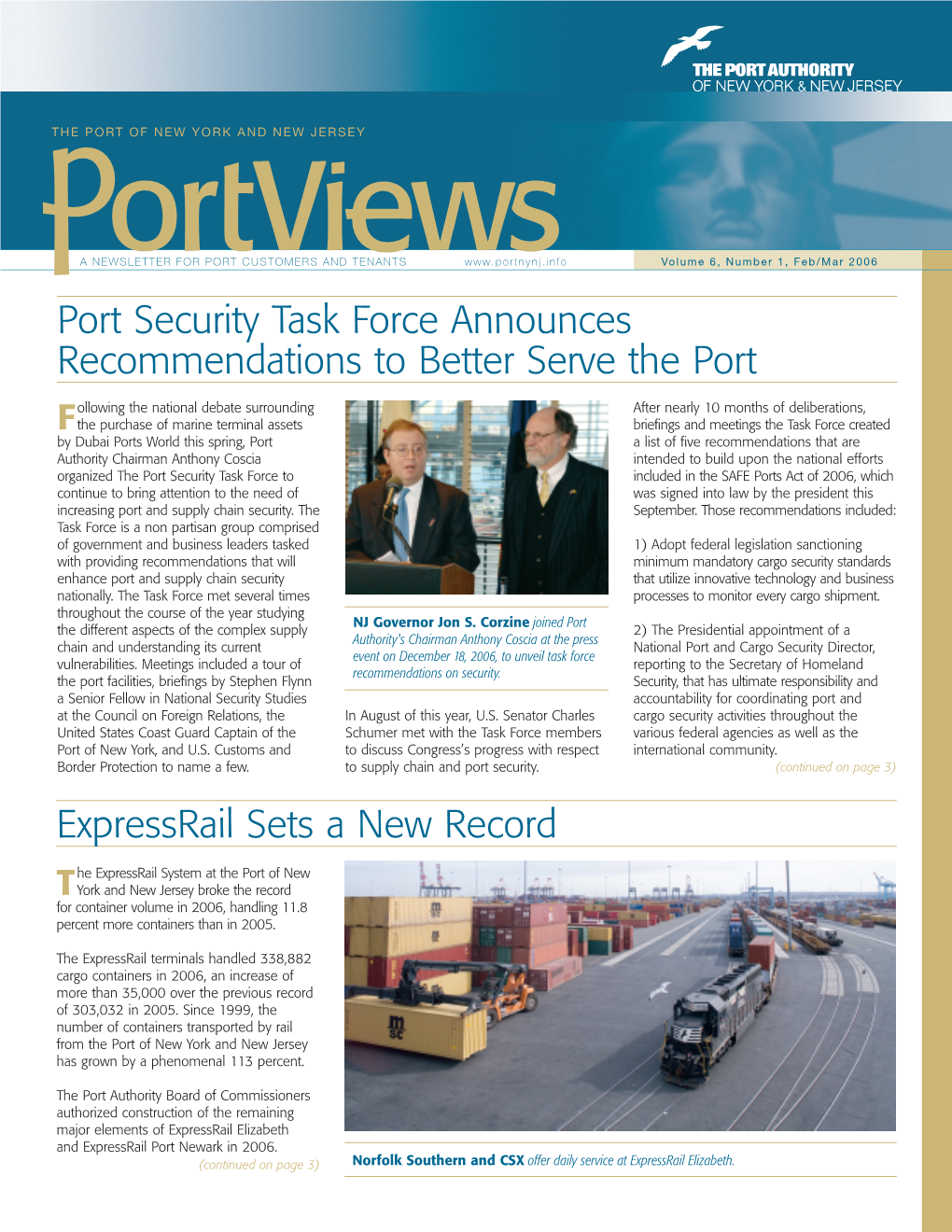 Port Security Task Force Announces Recommendations to Better Serve the Port