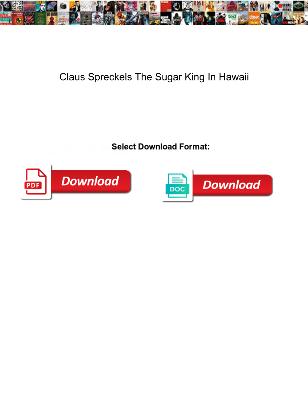 Claus Spreckels the Sugar King in Hawaii