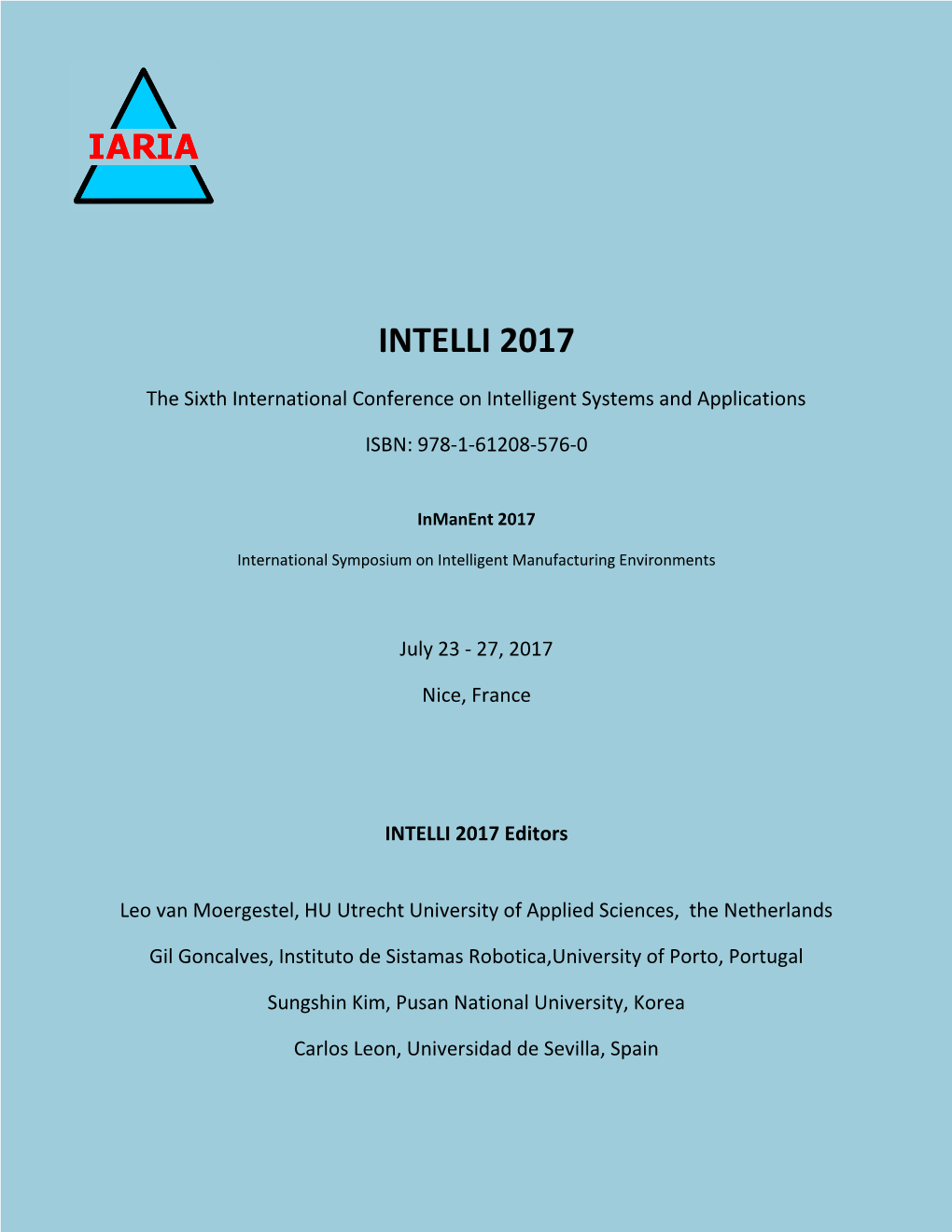 INTELLI 2017 Proceedings