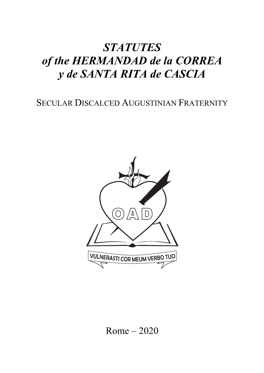 Statutes of the Hermandad De La Correa Y De Santa Rita De Cascia – OAD