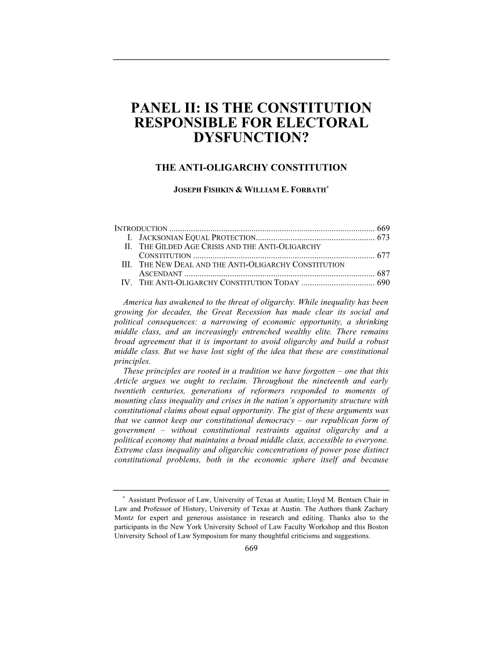 The Anti-Oligarchy Constitution