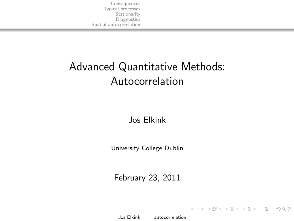 Advanced Quantitative Methods: Autocorrelation