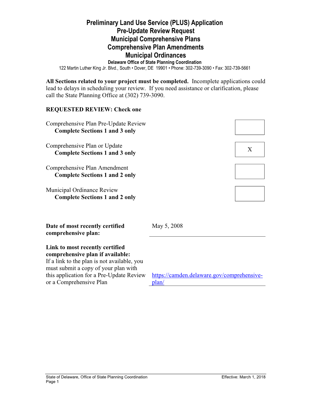 Preliminary Land Use Service (PLUS)