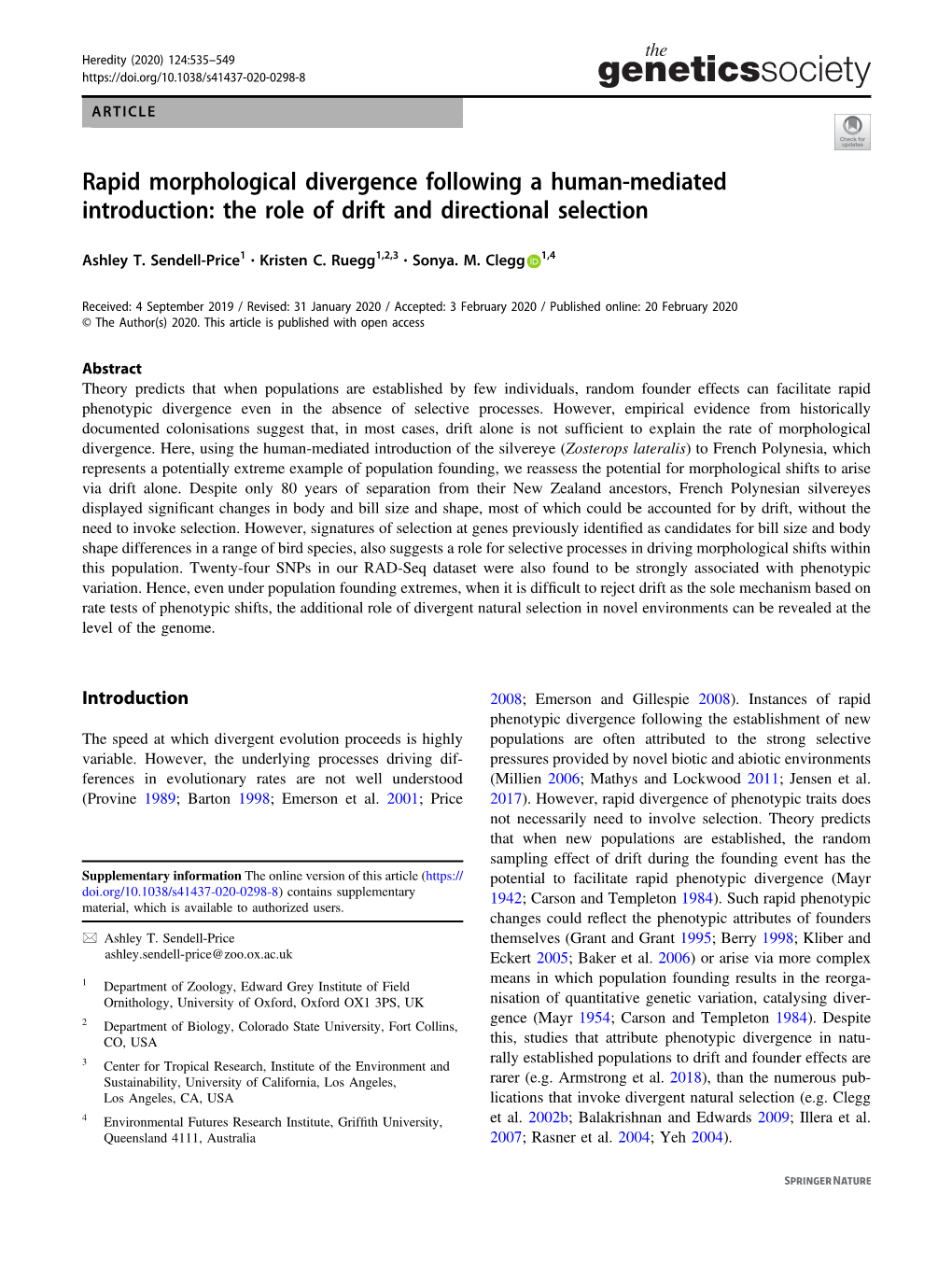 The Role of Drift and Directional Selection