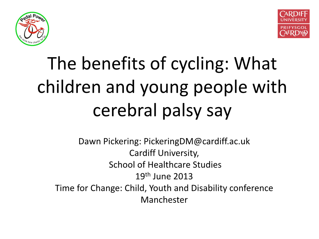 What Children and Young People with Cerebral Palsy Say