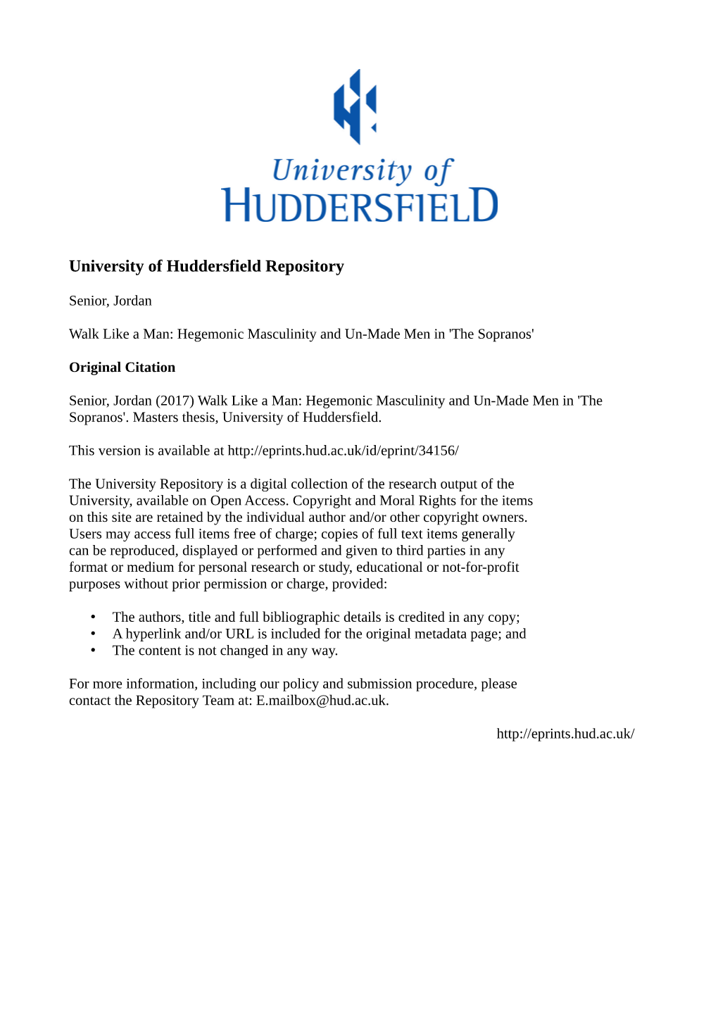 University of Huddersfield Repository