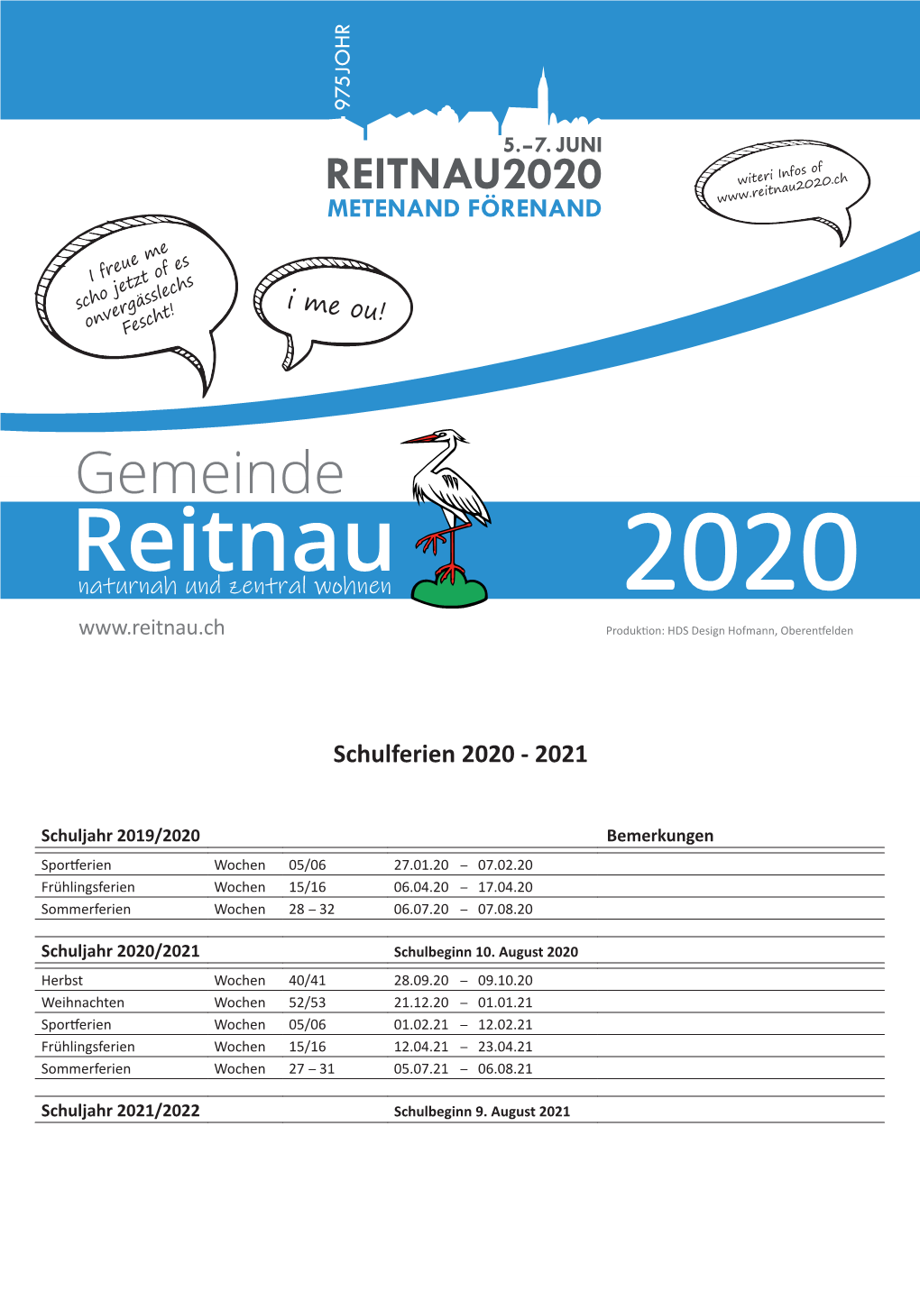 Gemeinde Reitnau Kalender 2020.Indd