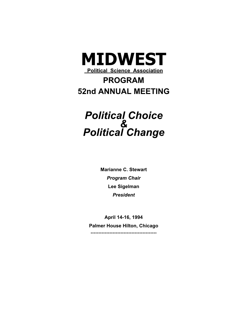 1994 Conference Program