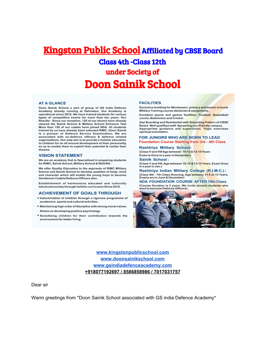 Class 12Th Under Society of Doon Sainik School
