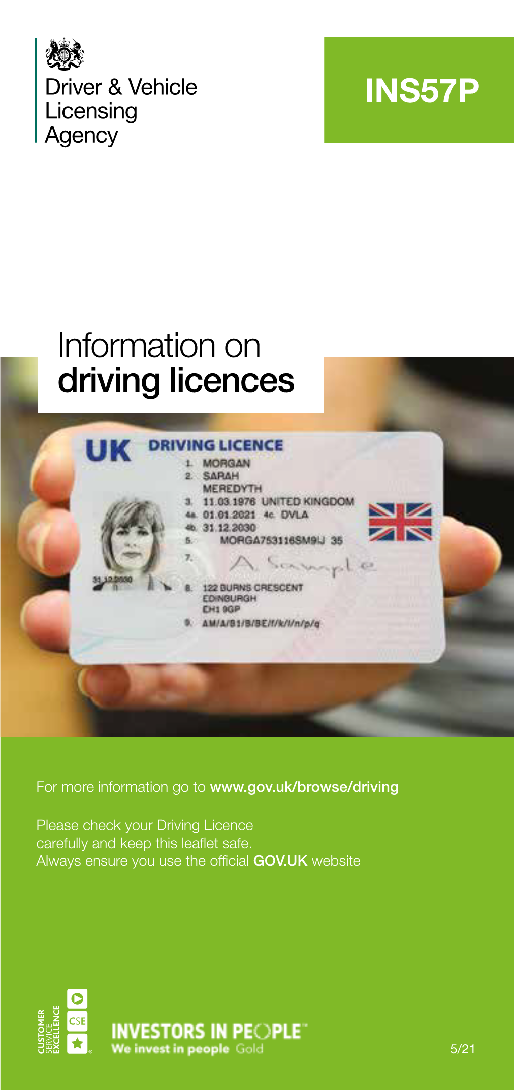 INS57P Information on Driving Licences