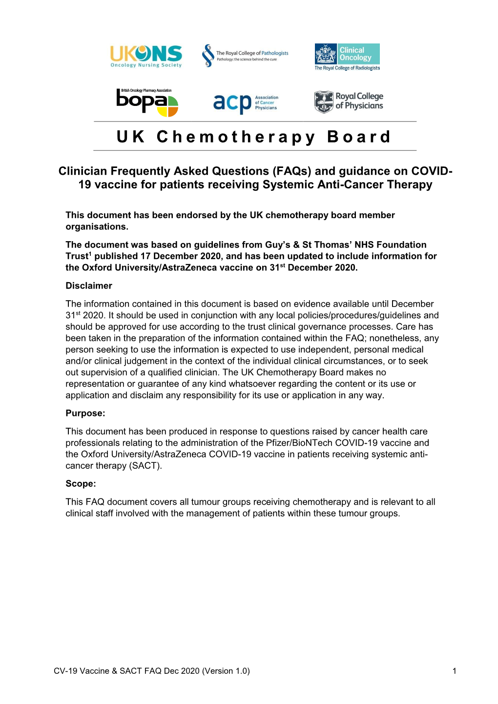 UK Chemotherapy Board