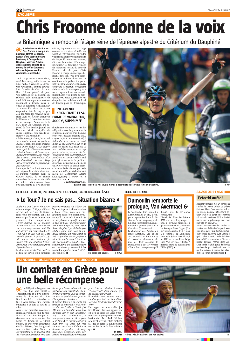 Chris Froome Donne De La Voix