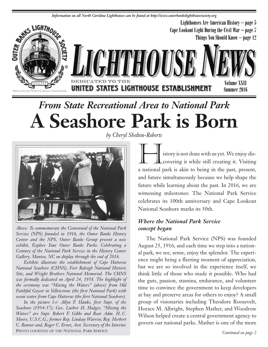 A Seashore Park Is Born by Cheryl Shelton-Roberts