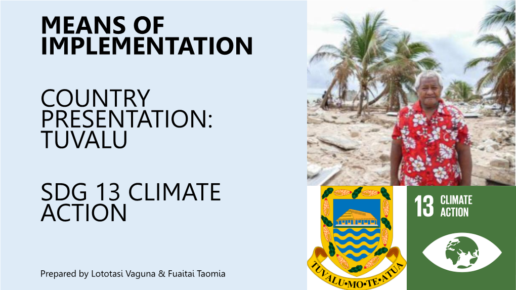 Tuvalu Sdg 13 Climate Action