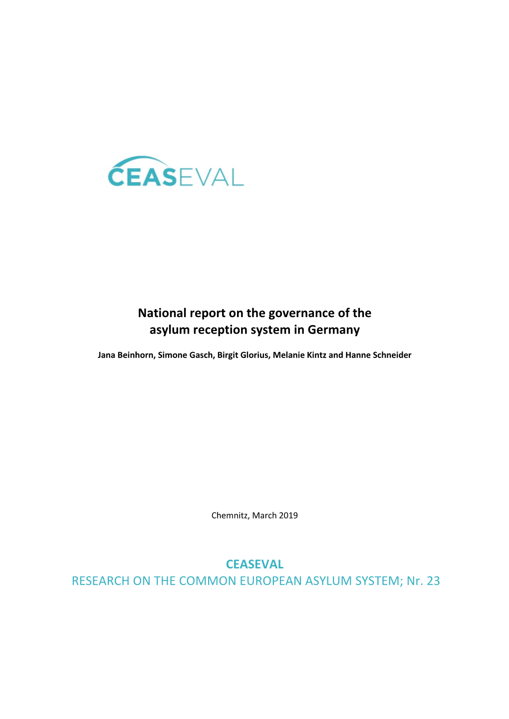 National Report on the Governance of the Asylum Reception System in Germany