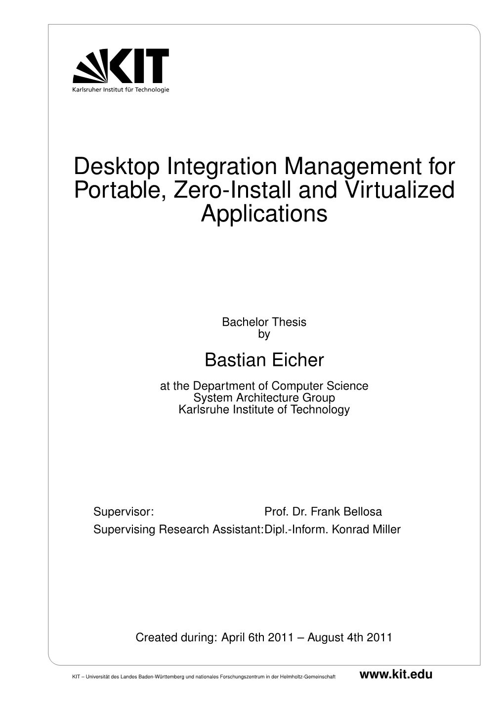 Desktop Integration Management for Portable, Zero-Install and Virtualized Applications