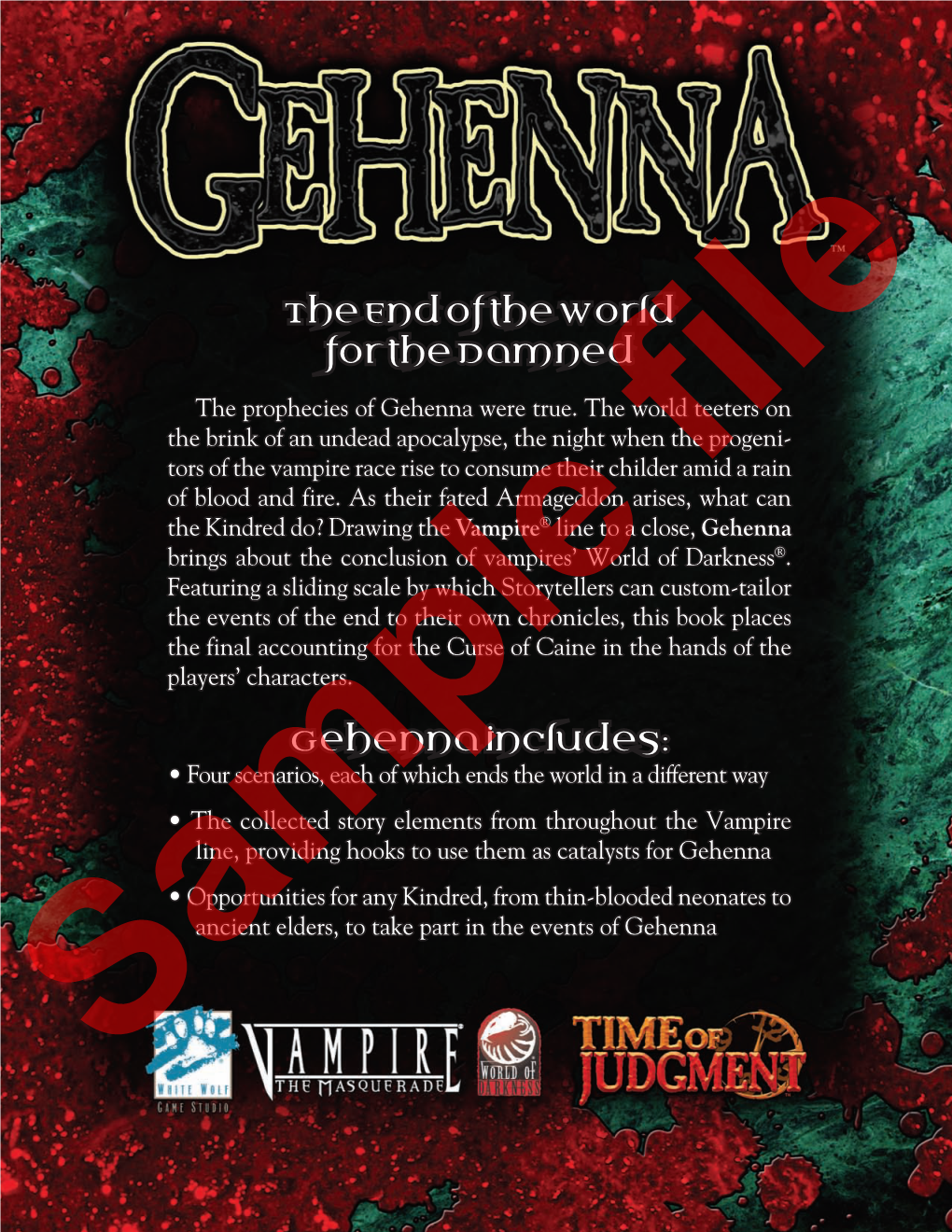 The End of the World for the Damned Gehenna Includes