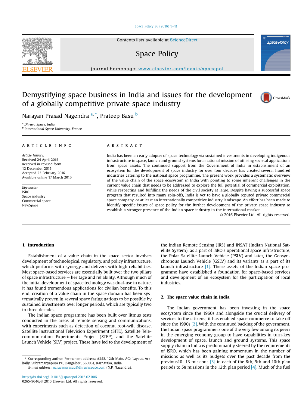 Demystifying Space Business in India and Issues for the Development of a Globally Competitive Private Space Industry