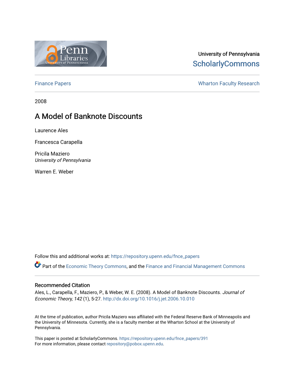 A Model of Banknote Discounts