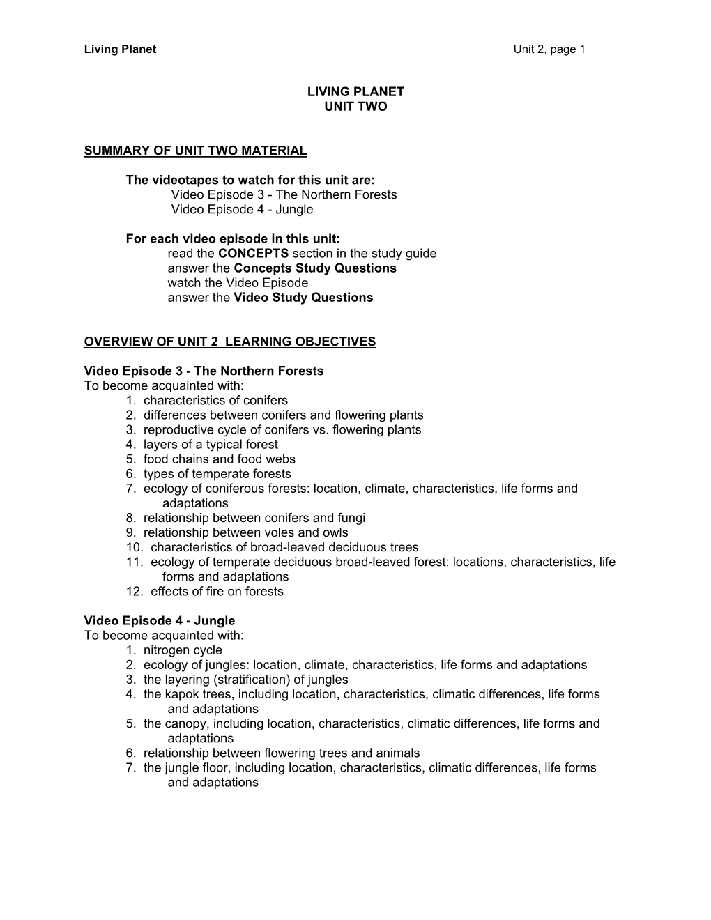 Living Planet Unit 2, Page 1