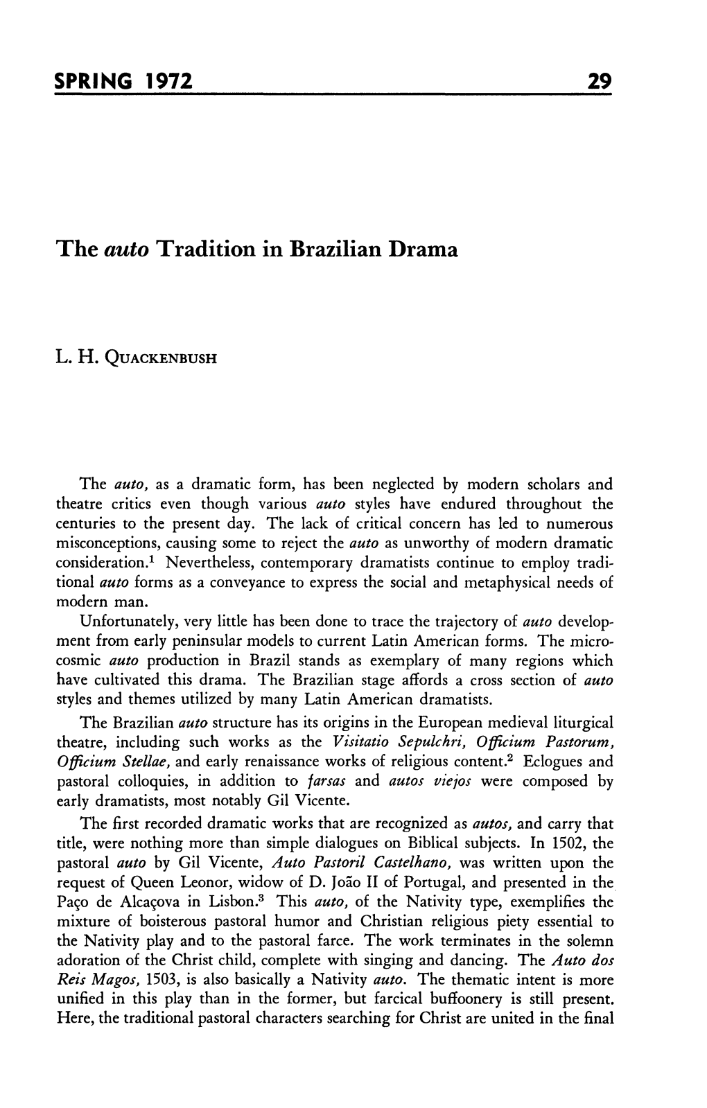 29 the Auto Tradition in Brazilian Drama