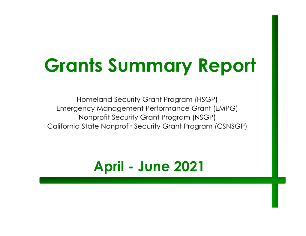 Grants Summary Report April