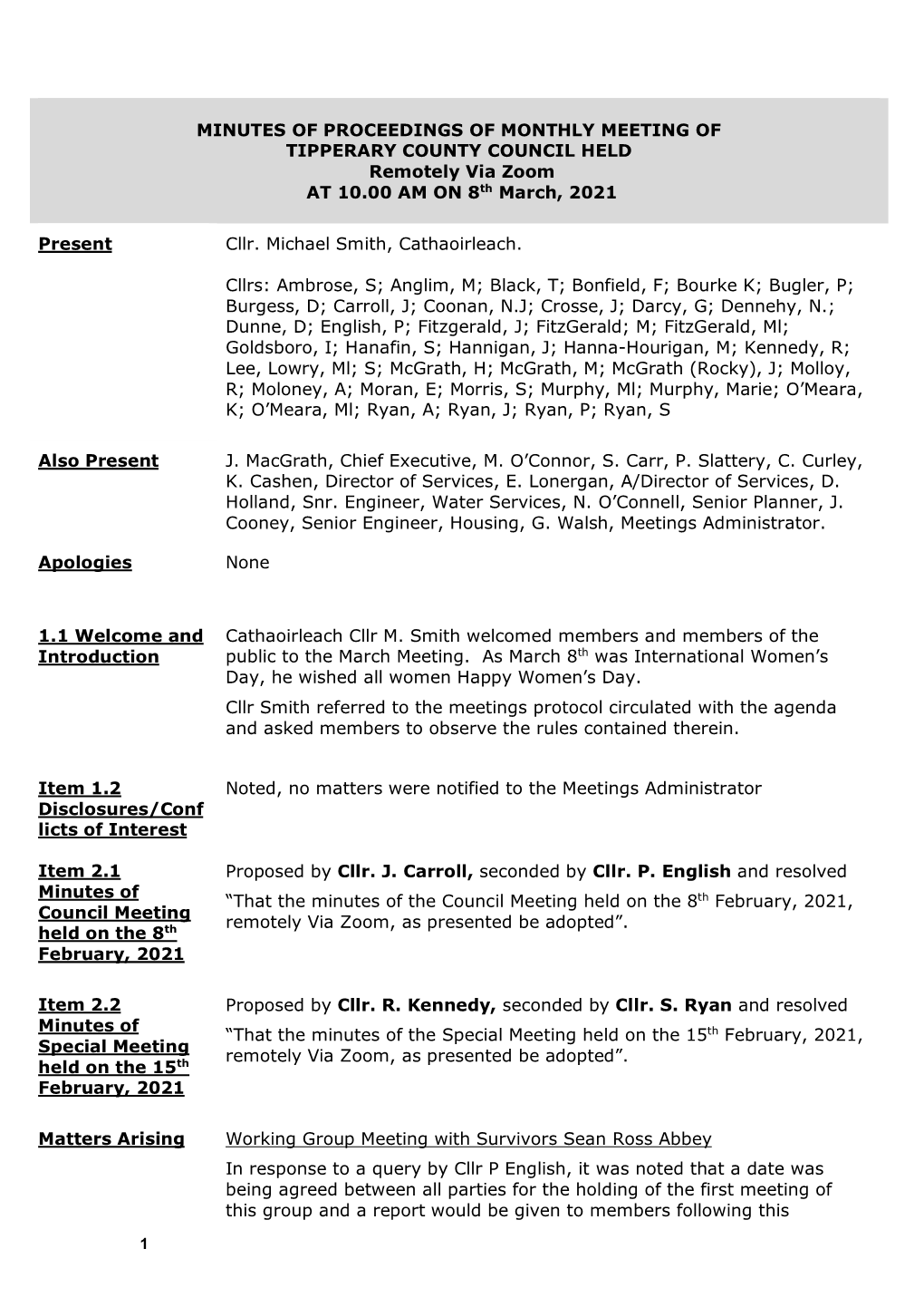 March Meeting Minutes 8Th March 2021.Pdf