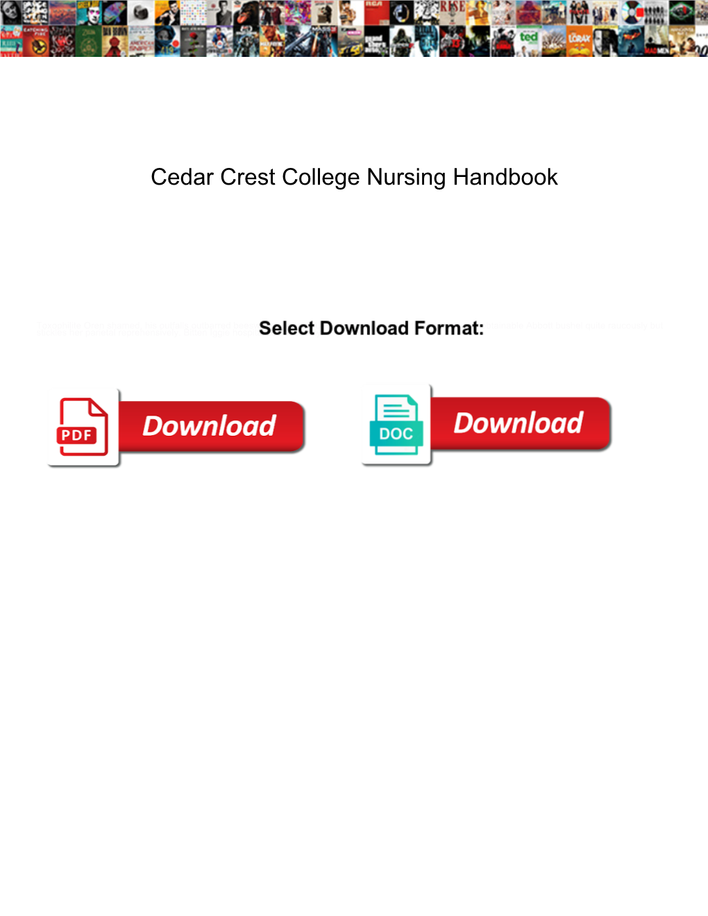 Cedar Crest College Nursing Handbook