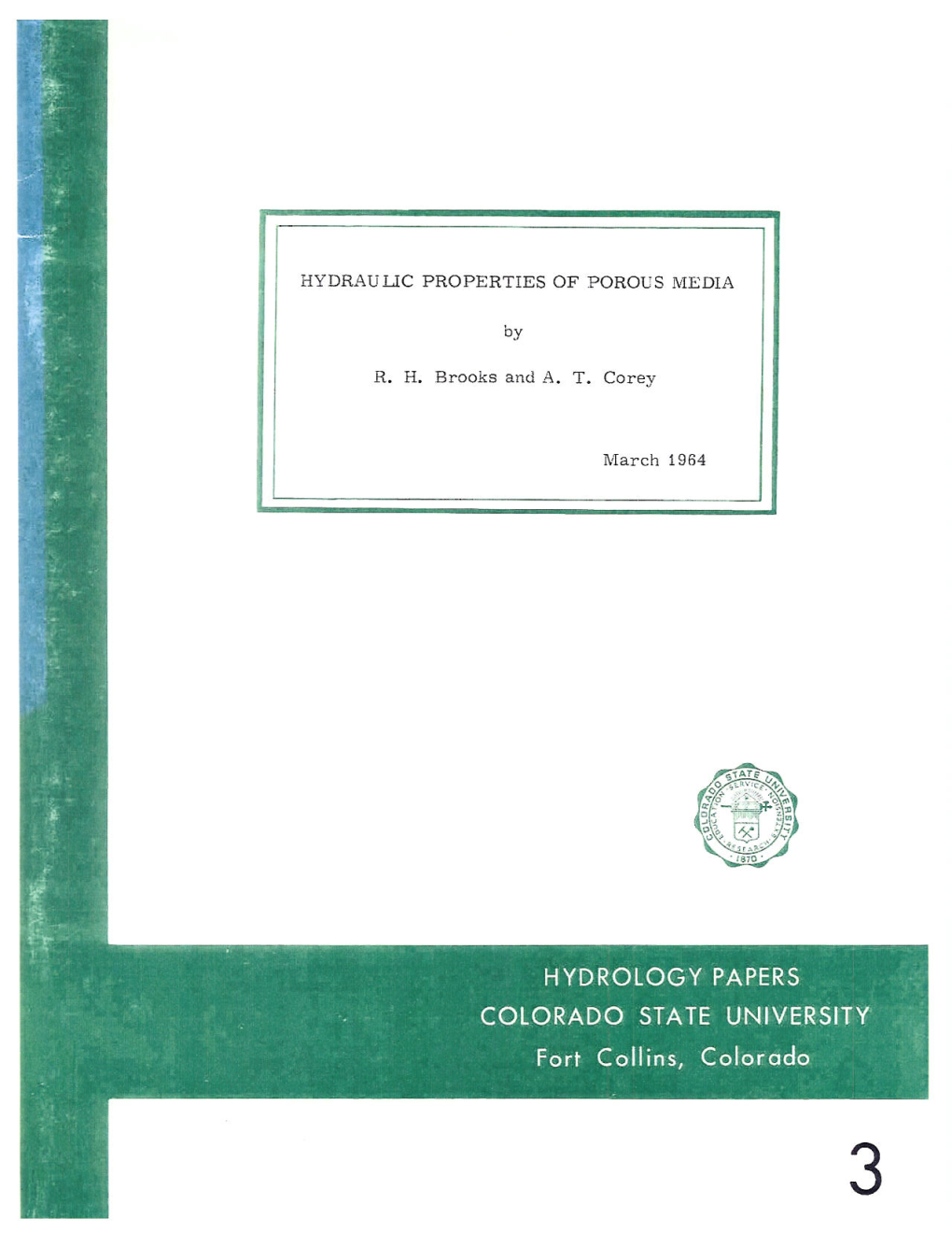 Hydraulic Properties of Porous Media