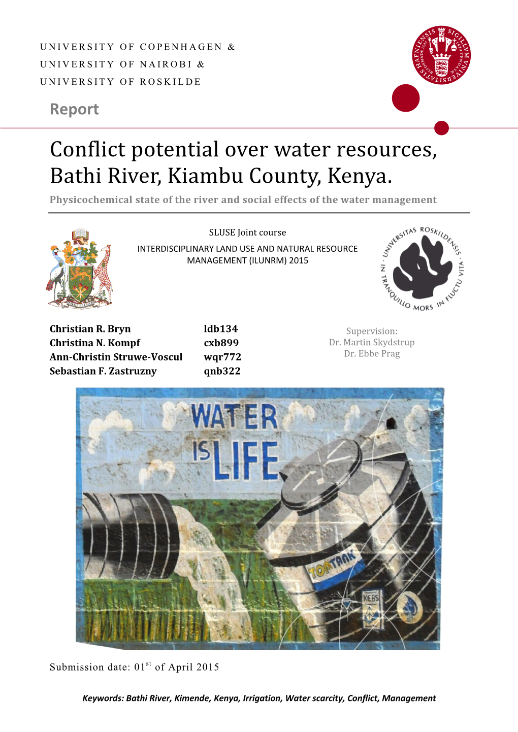 Conflict Potential Over Water Resources, Bathi River, Kiambu County, Kenya
