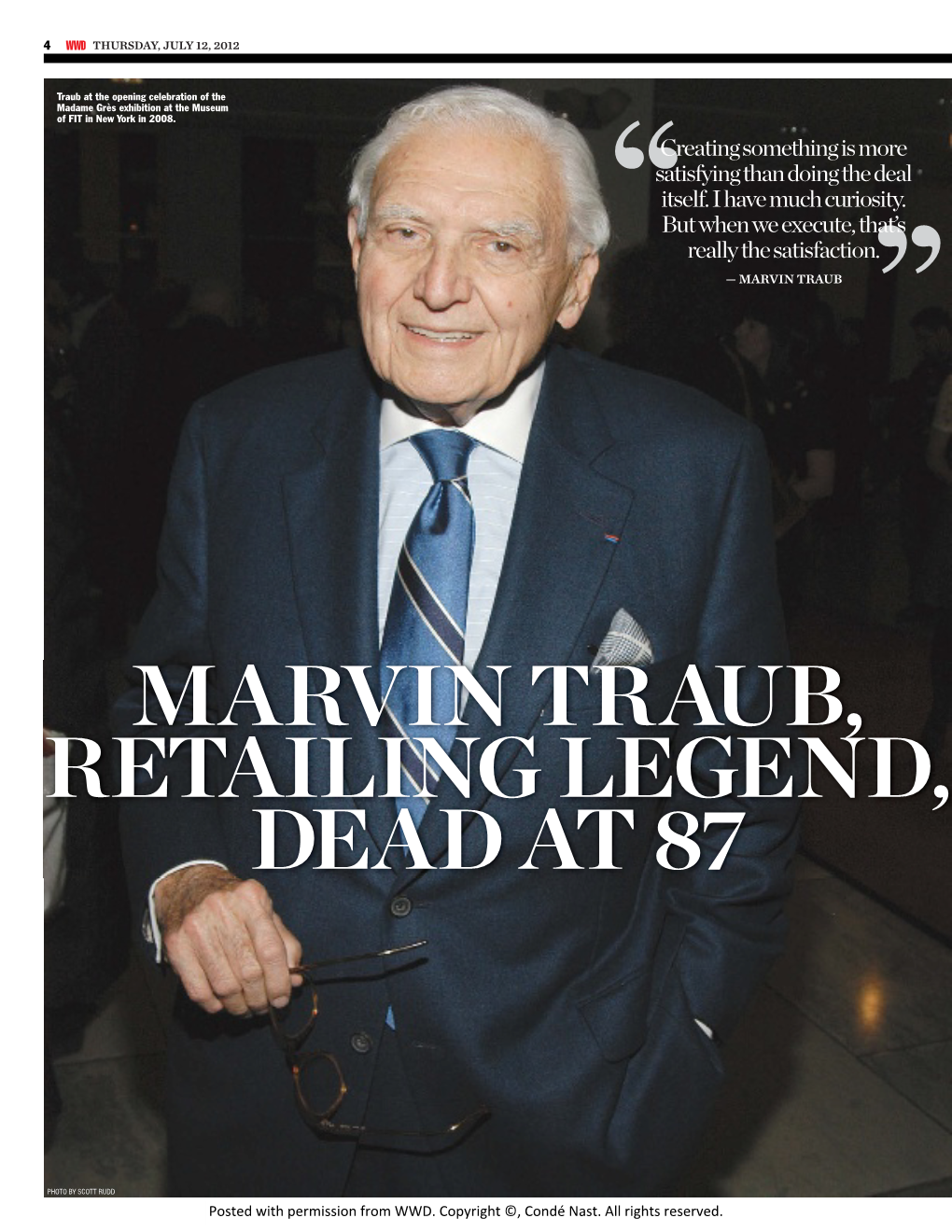 Marvin Traub, Retailing Legend, Dead at 87