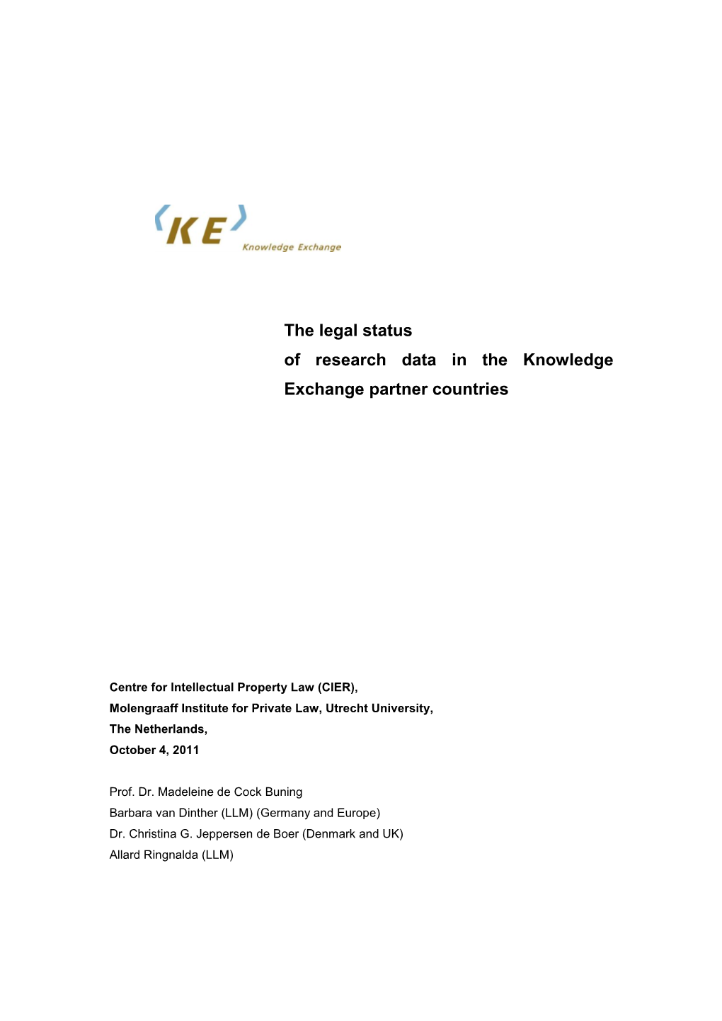 The Legal Status of Research Data in the Knowledge Exchange Partner Countries