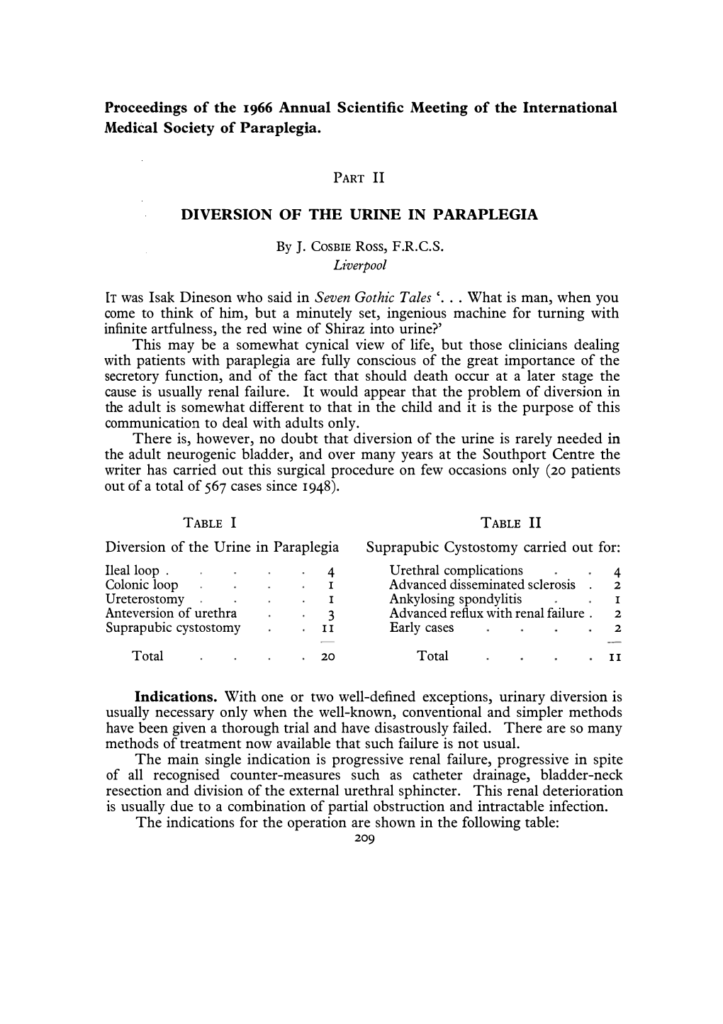 Proceedings of the 1966 Annual Scientific Meeting of the International Medical Society of Paraplegia