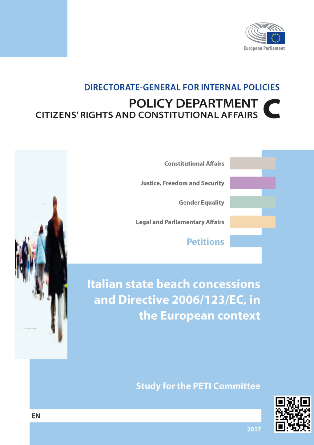 Italian State Beach Concessions and Directive 2006/123/EC, in the European Context