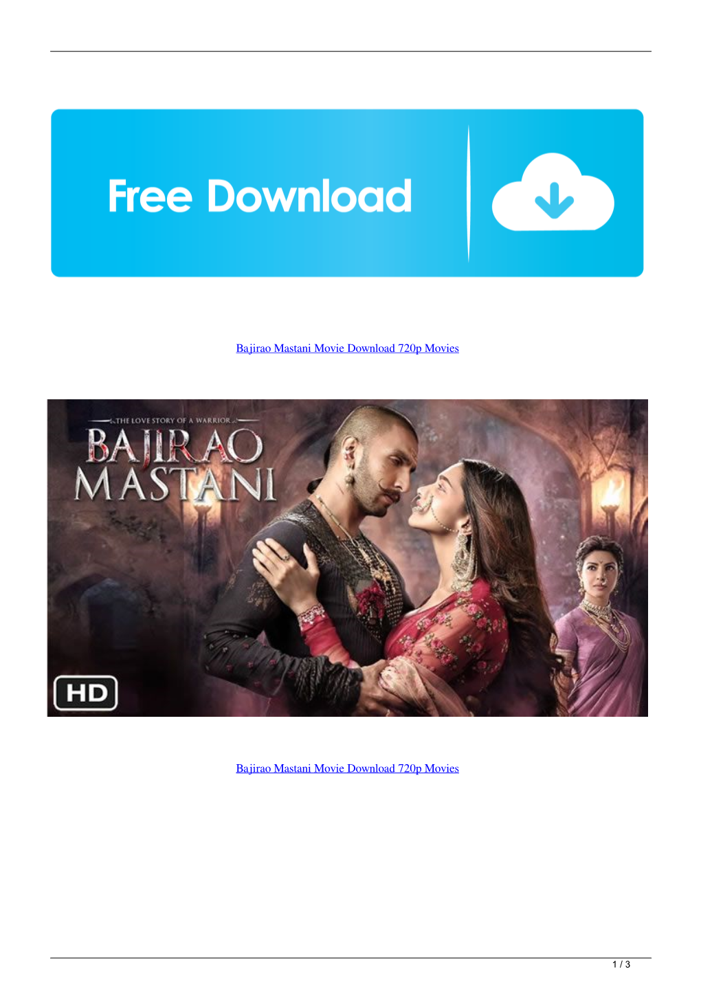 Bajirao Mastani Movie Download 720P Movies